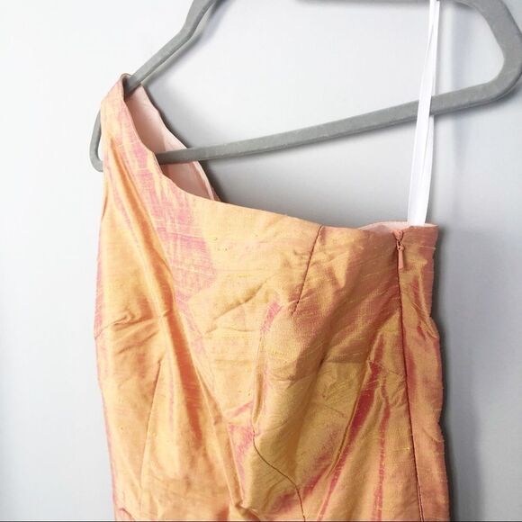 SIRI | Silk Iridescent Asymmetrical Cocktail Dress One Shoulder Women’s Size 10 - Picture 4 of 8
